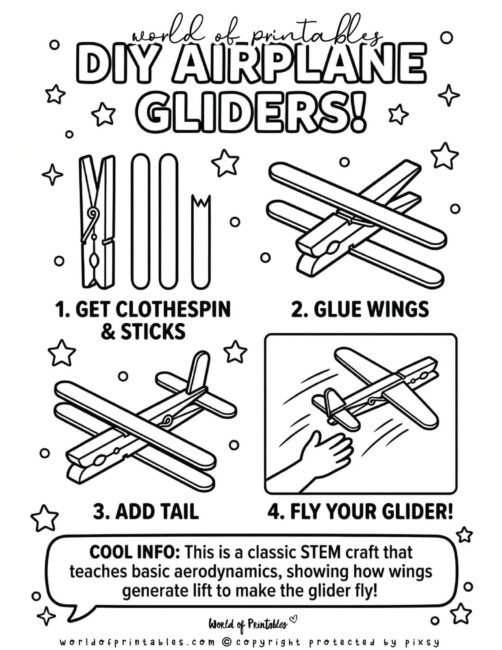 Airplane Glider popsicle stick crafts