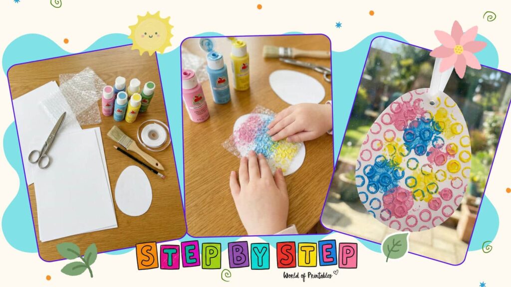 Bubble Wrap Printed Egg Easter Crafts
