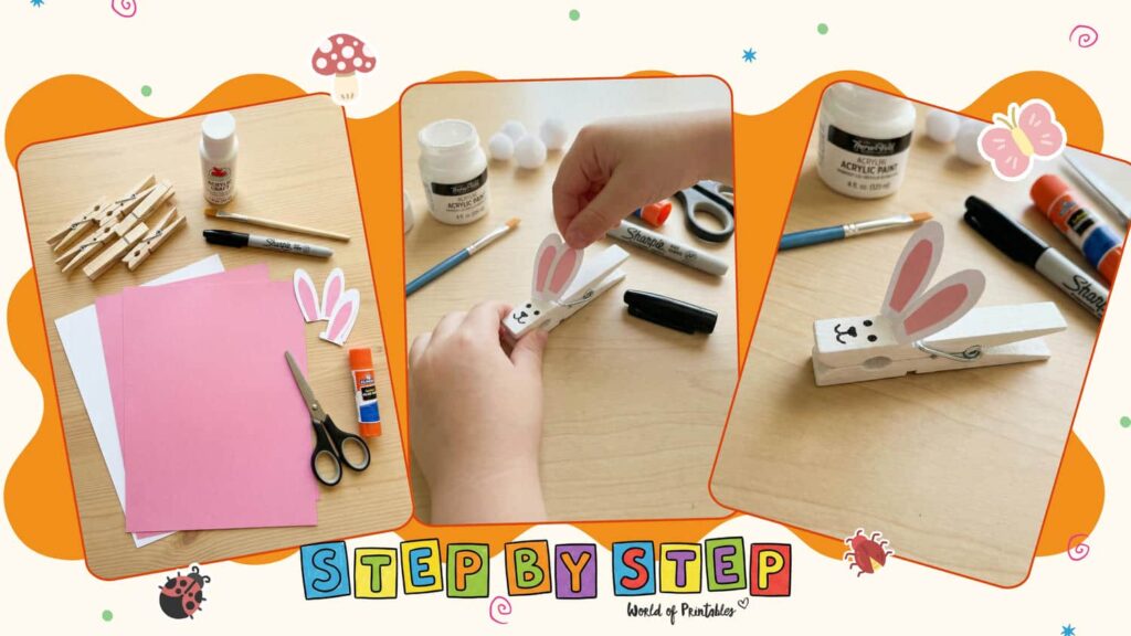 Clothespin Bunny Easter Crafts