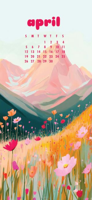 Colorful Landscape April Calendar Wallpaper