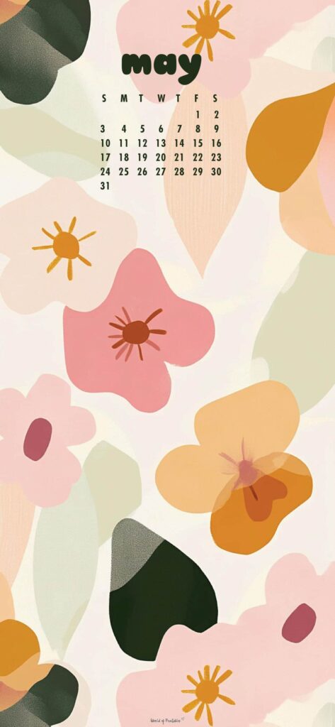 Cute Pattern May Calendar Wallpaper Phone