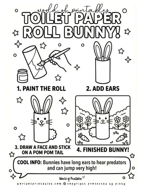 Cute Toilet Paper Roll Bunny Easter Crafts Kids