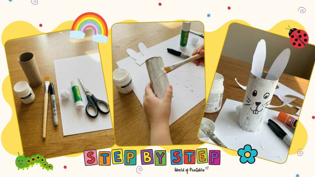Cute Toilet Paper Roll Bunny Easter Crafts Kids