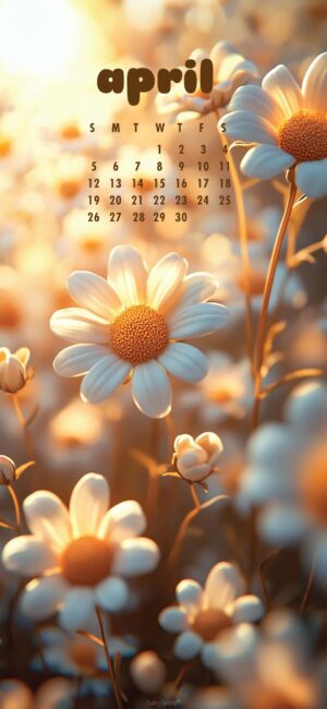 Daisy April Calendar Wallpaper