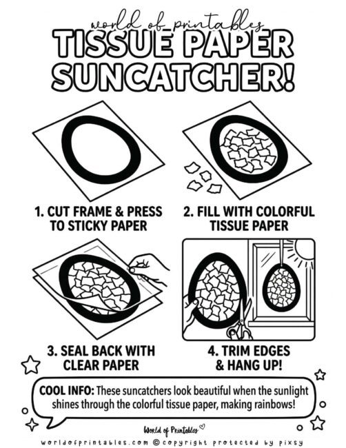 Easy Tissue Paper Suncatcher Easter Crafts