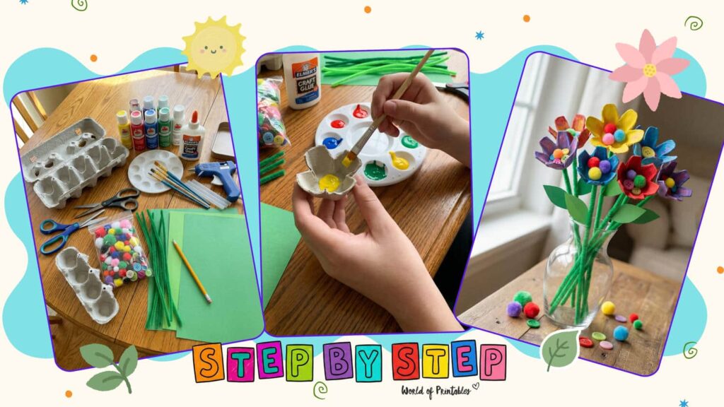 Egg Carton Flowers Easter Crafts For Kids