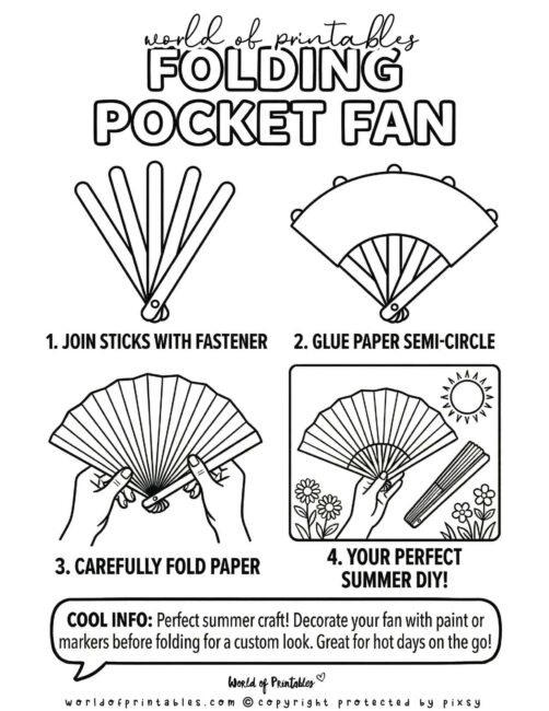 Folding Pocket Fan popsicle stick crafts