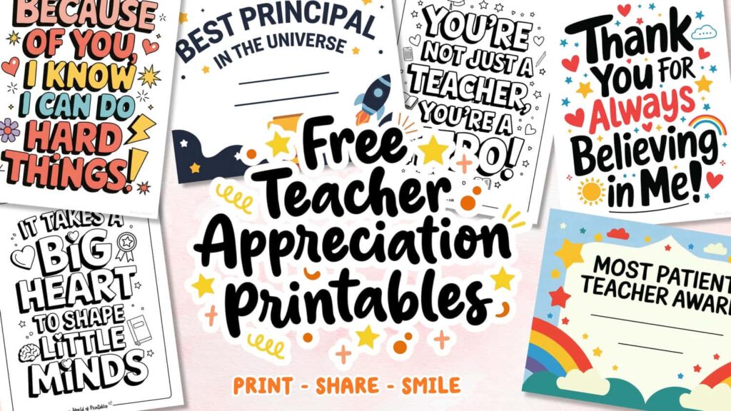 Free Teacher Appreciation Printables