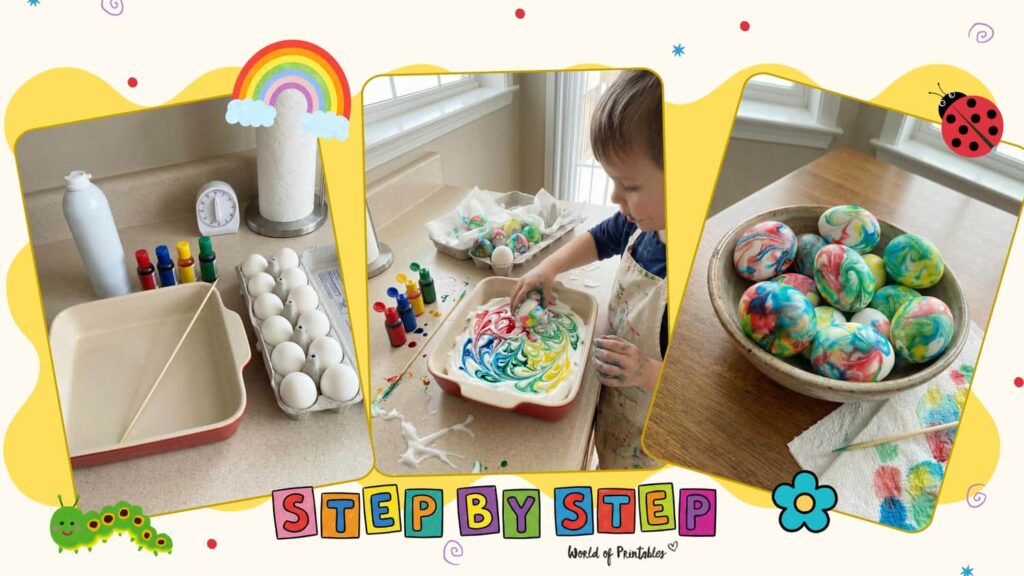 Fun Shaving Cream Marbled Eggs Easter Crafts