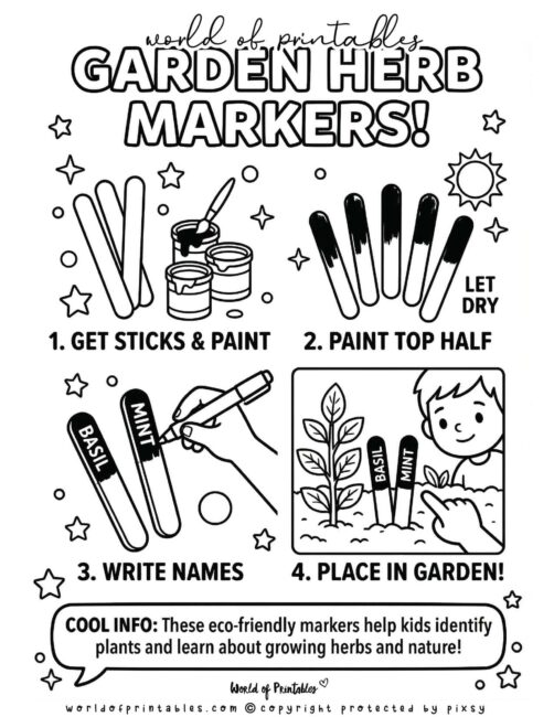 Garden Herb Markers popsicle stick crafts