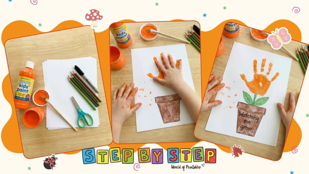 Handprint Flowerpot Mothers Day Crafts