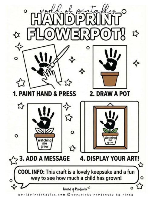 Handprint Flowerpot Mothers Day Crafts