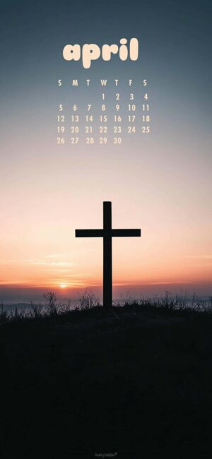 Jesus Cross April Calendar Wallpaper