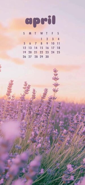 Lavender April Calendar Wallpaper