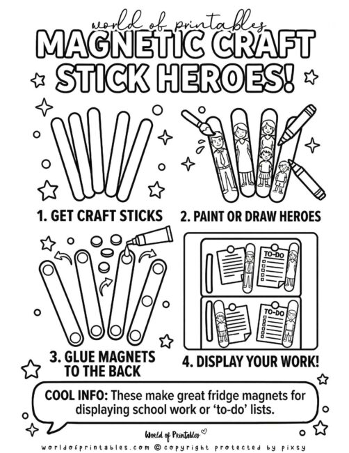 Magnetic Hero popsicle stick crafts