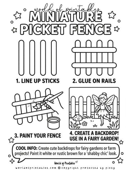 Miniature Fence popsicle stick crafts