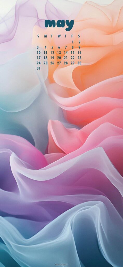 Pastel Texture May Calendar Wallpaper For Android