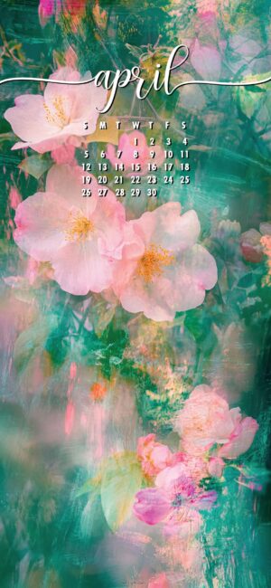 Pink Flower April Calendar Wallpaper