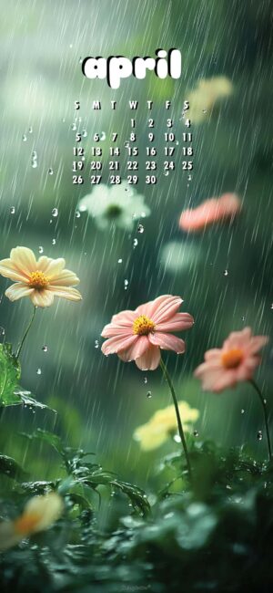 Pretty April Calendar Wallpaper Flowers