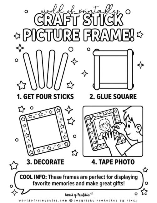 Simple Craft Stick Picture Frame Mothers Day Crafts
