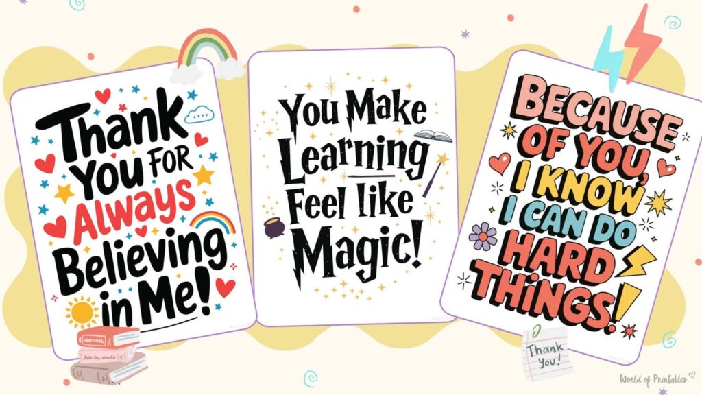 Teacher appreciation cards