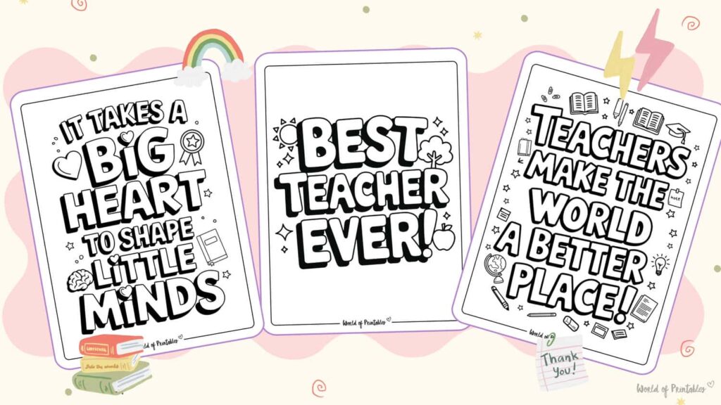 Teacher appreciation coloring pages