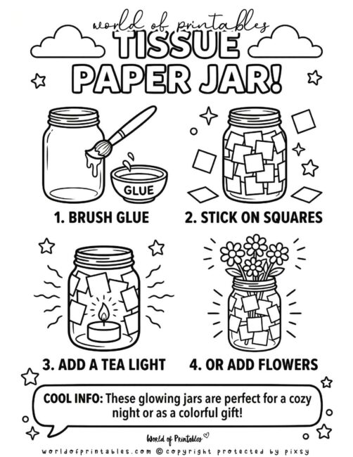 Tissue Paper Jar Mothers Day Crafts Kids