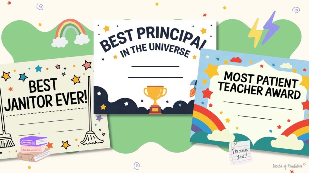 teacher appreciation certificates