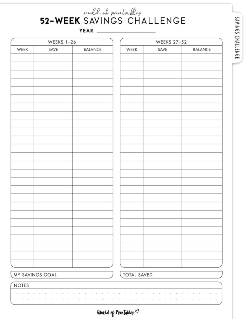 52-Week Savings Challenge-12