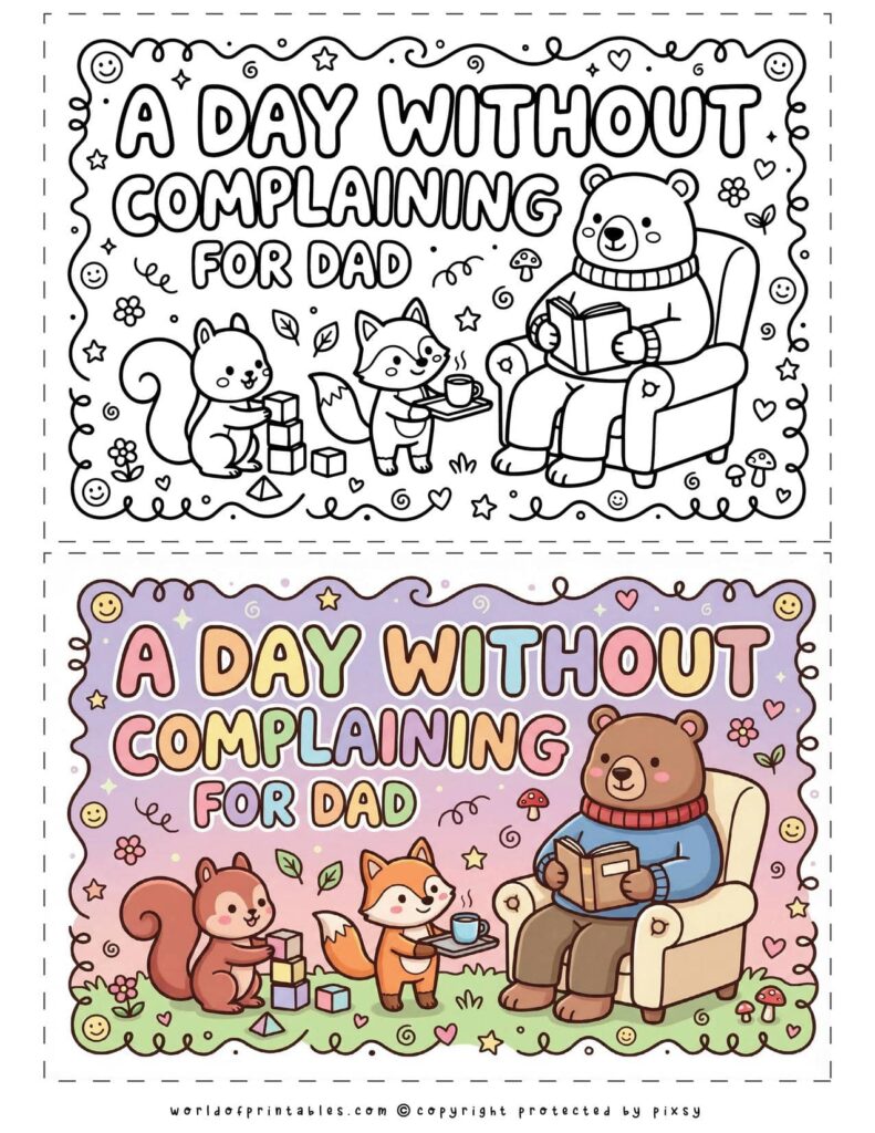 A Day Without Complaining Printable Father’s Day Coupons - set of 2