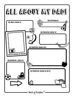 Free Printable All About My Dad Worksheet For Father’s Day - World of ...