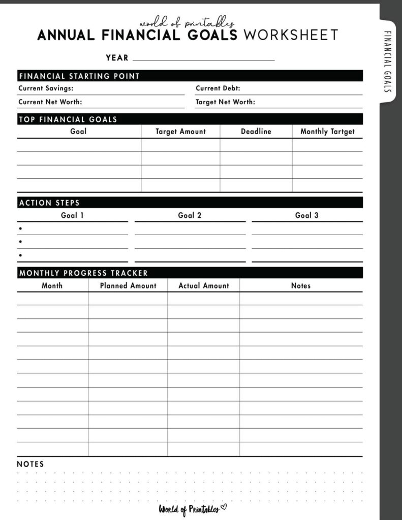 Annual Financial Goals Worksheet-01
