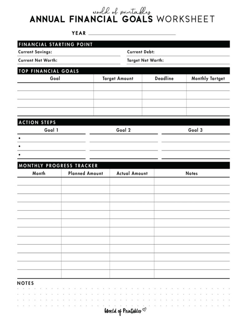 Annual Financial Goals Worksheet-02
