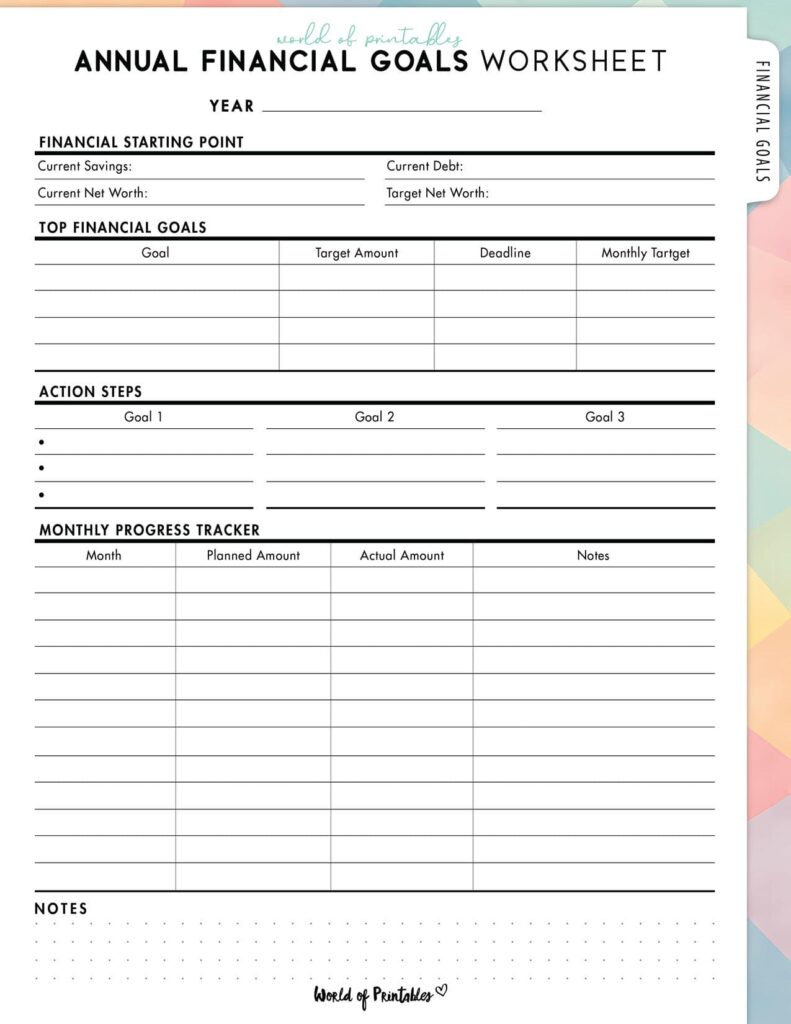 Annual Financial Goals Worksheet-06
