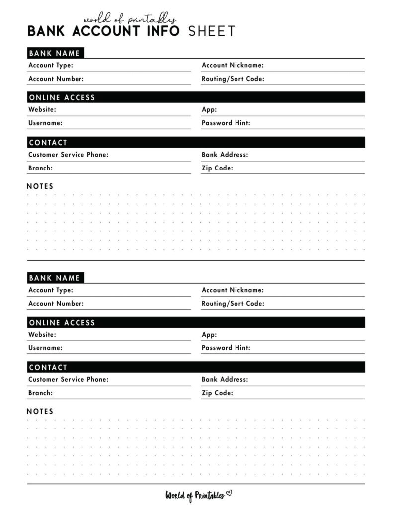 Bank Account Info Sheet-02