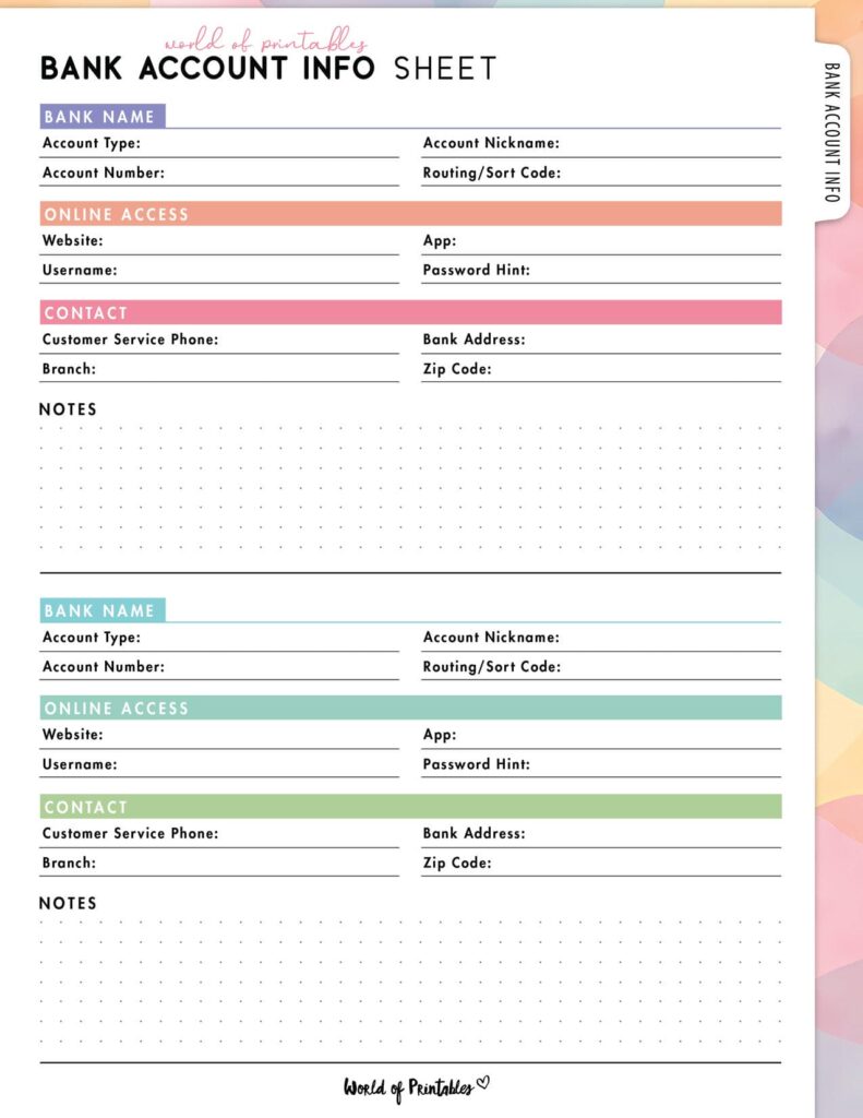 Bank Account Info Sheet-08