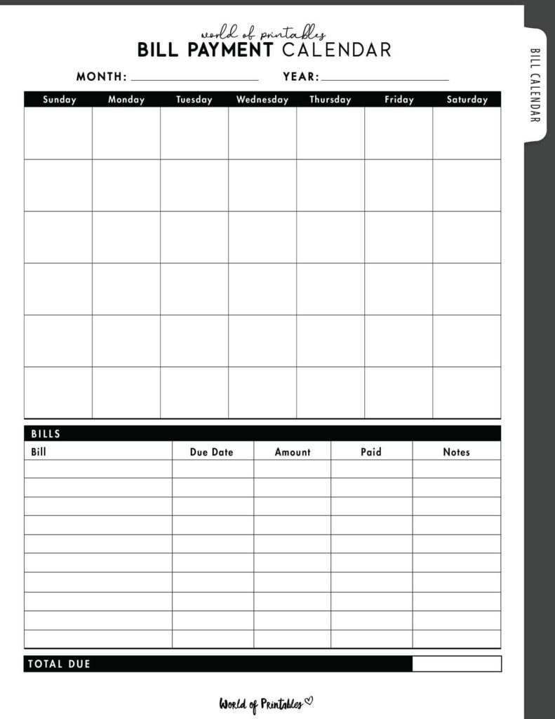 Bill Payment Calendar-01