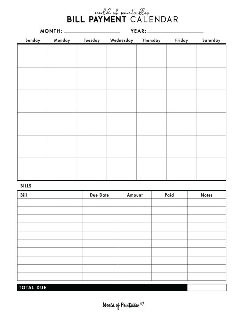 Bill Payment Calendar-03