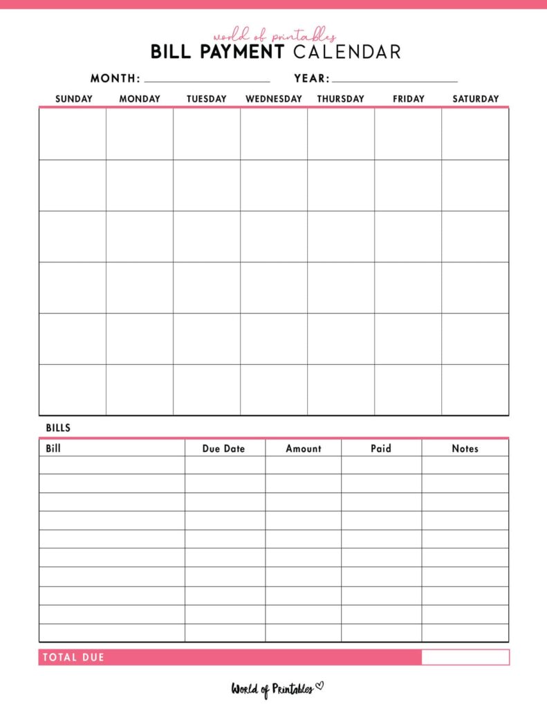 Bill Payment Calendar-04