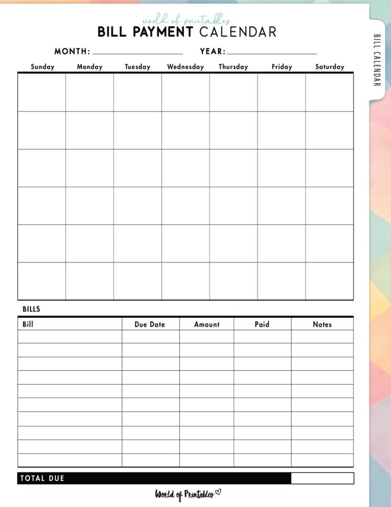 Bill Payment Calendar-06