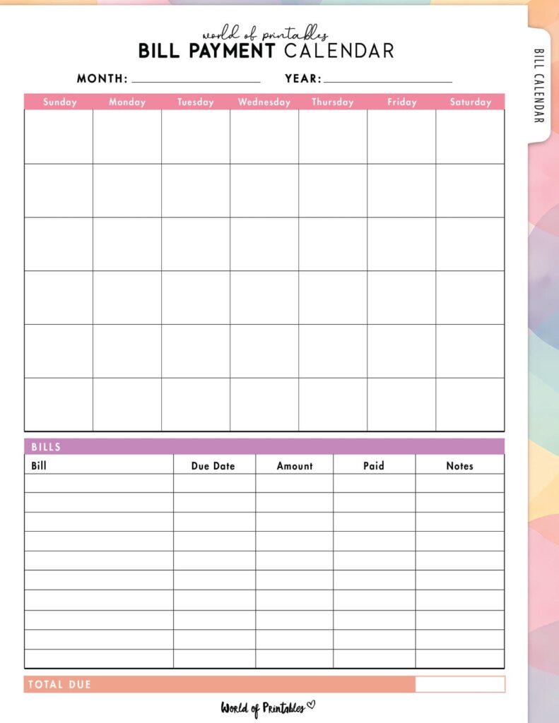 Bill Payment Calendar-08