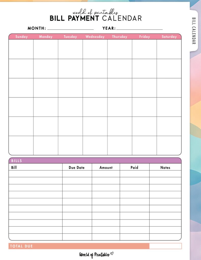 Bill Payment Calendar-09