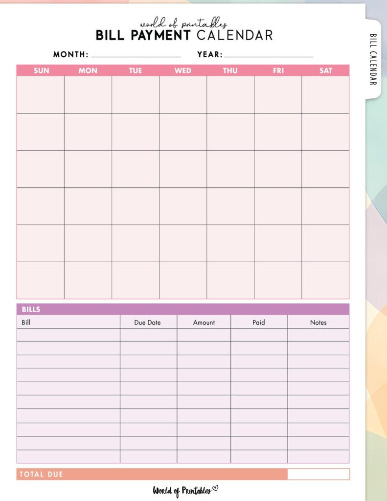 Bill Payment Calendar-10