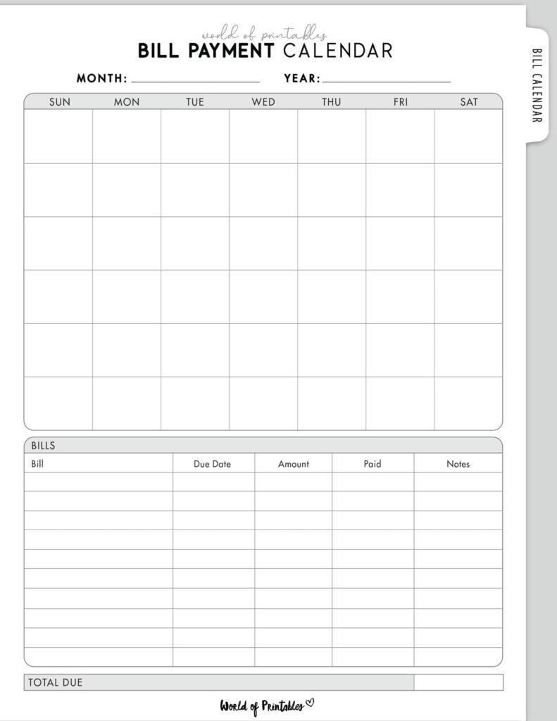 Bill Payment Calendar-11
