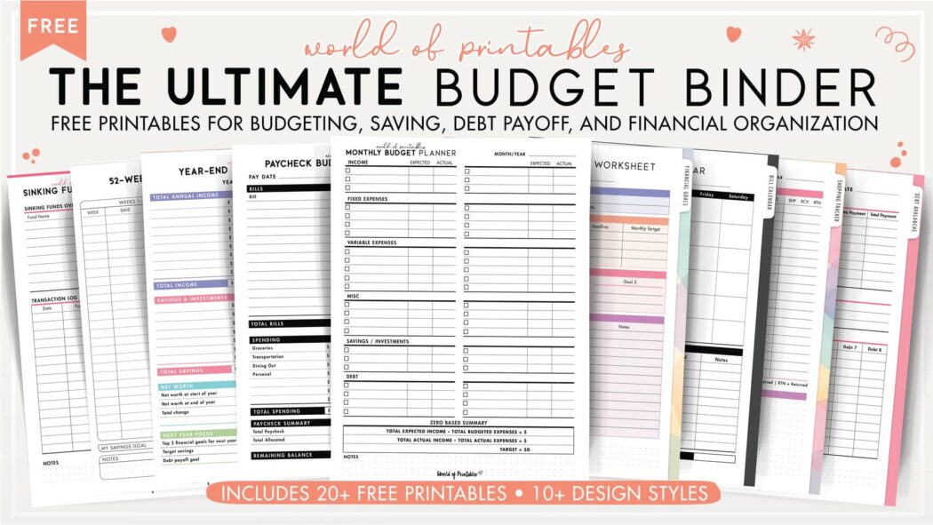 The Ultimate Budget Binder: Free Printables for Budgeting, Saving, Debt