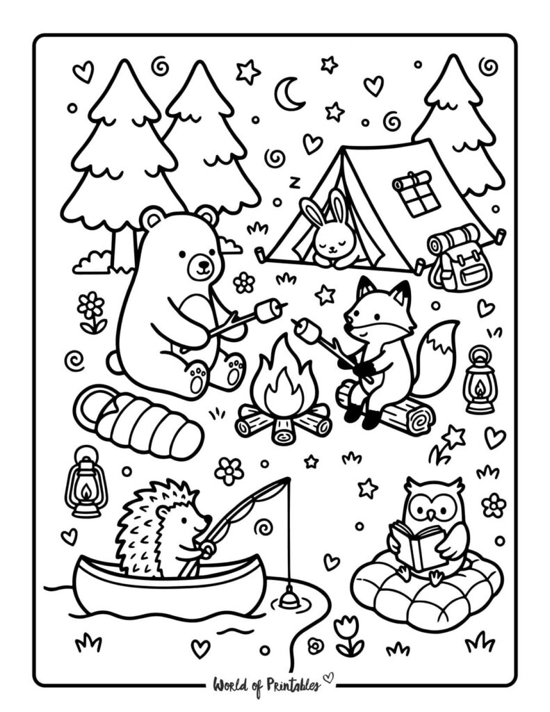 Camping Trip Coloring Page