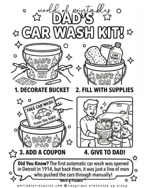 Car Wash Kit Father's Day Crafts