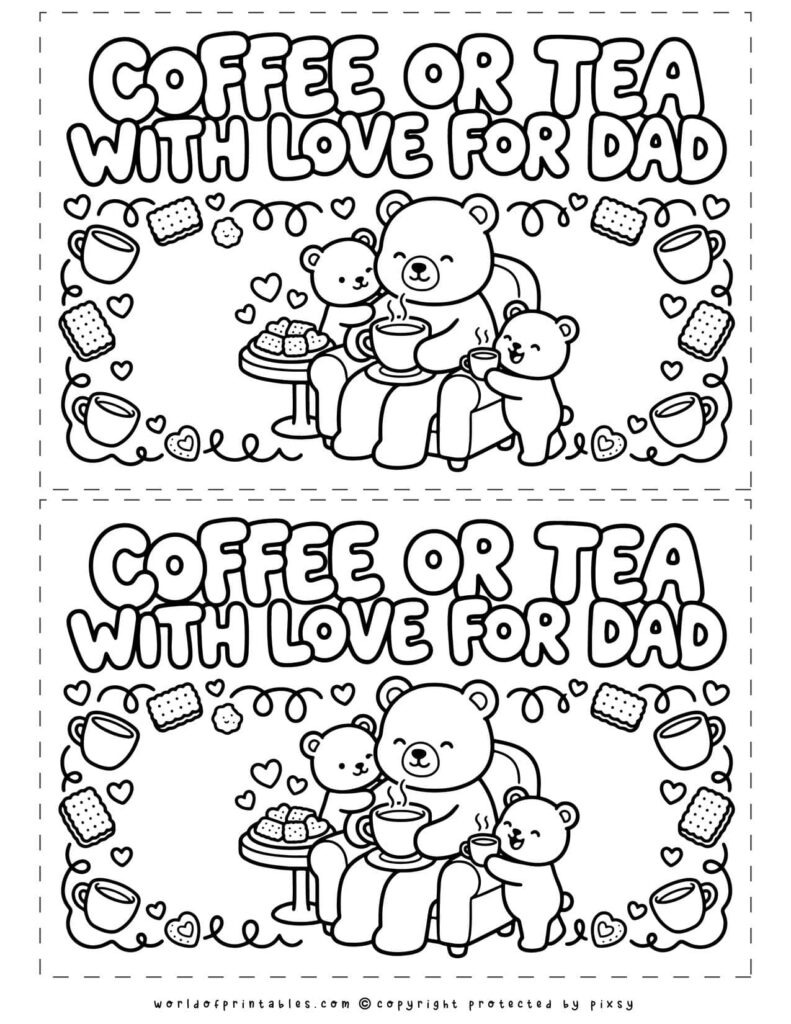 Coffee or Tea For Dad Printable Father’s Day Coupons