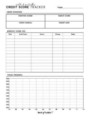 Free Credit Score Tracker Printable - World of Printables