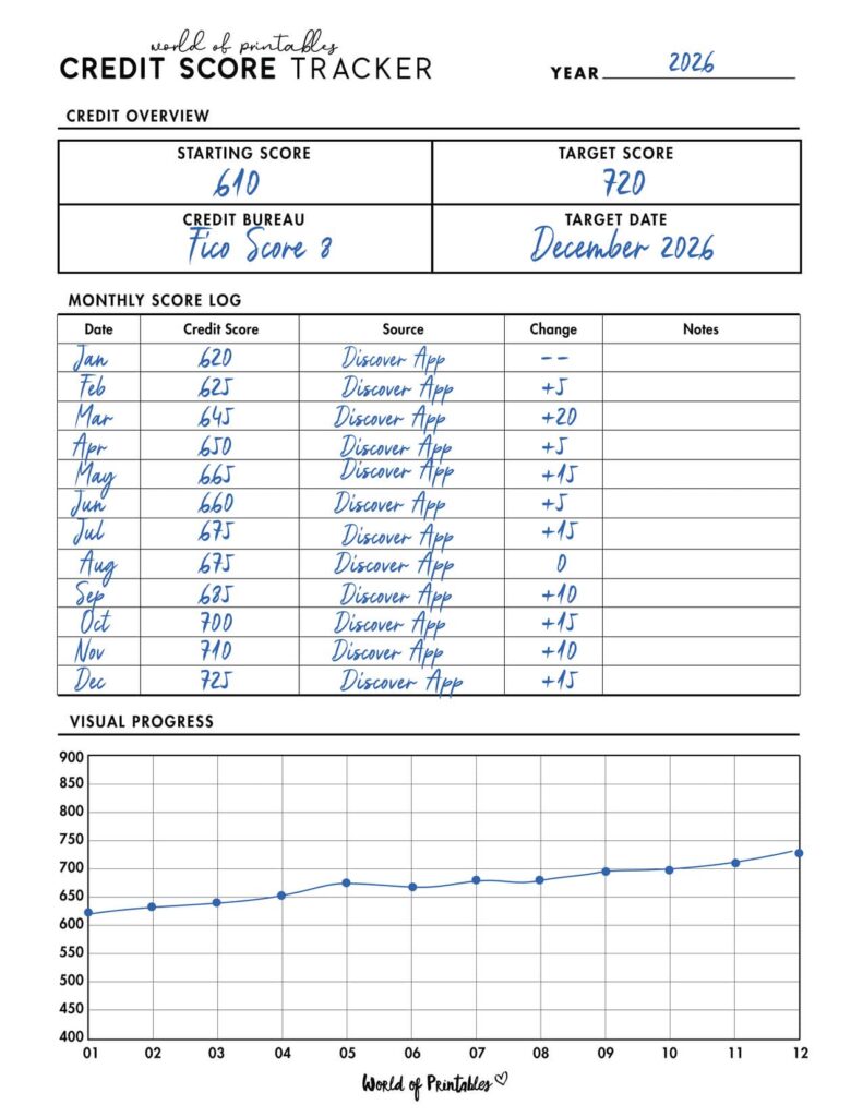 Credit Score Tracker Example